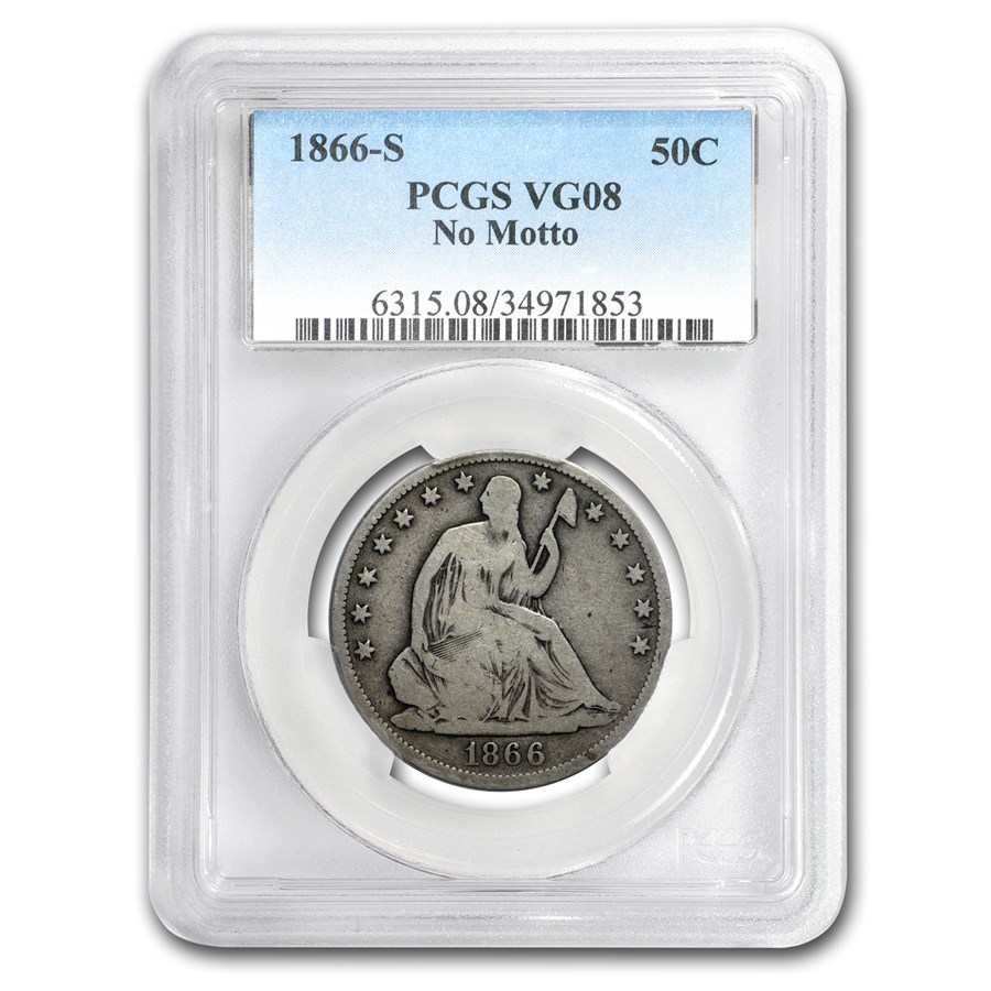 1866-S Liberty Seated Half Dollar VG-8 PCGS (No Motto)