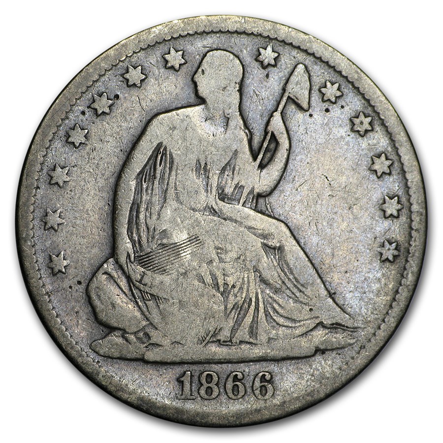 1866-S Liberty Seated Half Dollar VG
