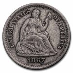 1867-S Liberty Seated Half Dime XF