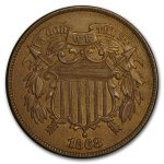 1868 Two Cent Piece AU