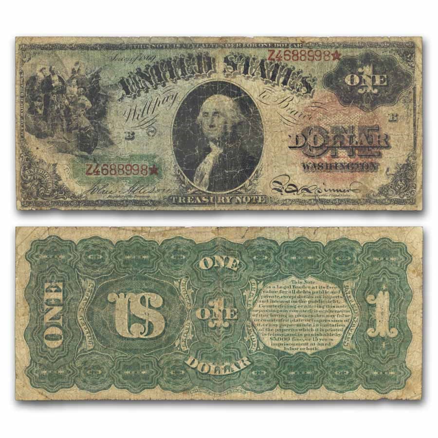 1869 $1.00 Legal Tender Washington VG (Fr#18) Rainbow