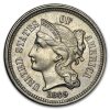 1869 3 Cent Nickel AU