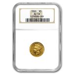 1869 $3 Gold Princess AU-58 NGC