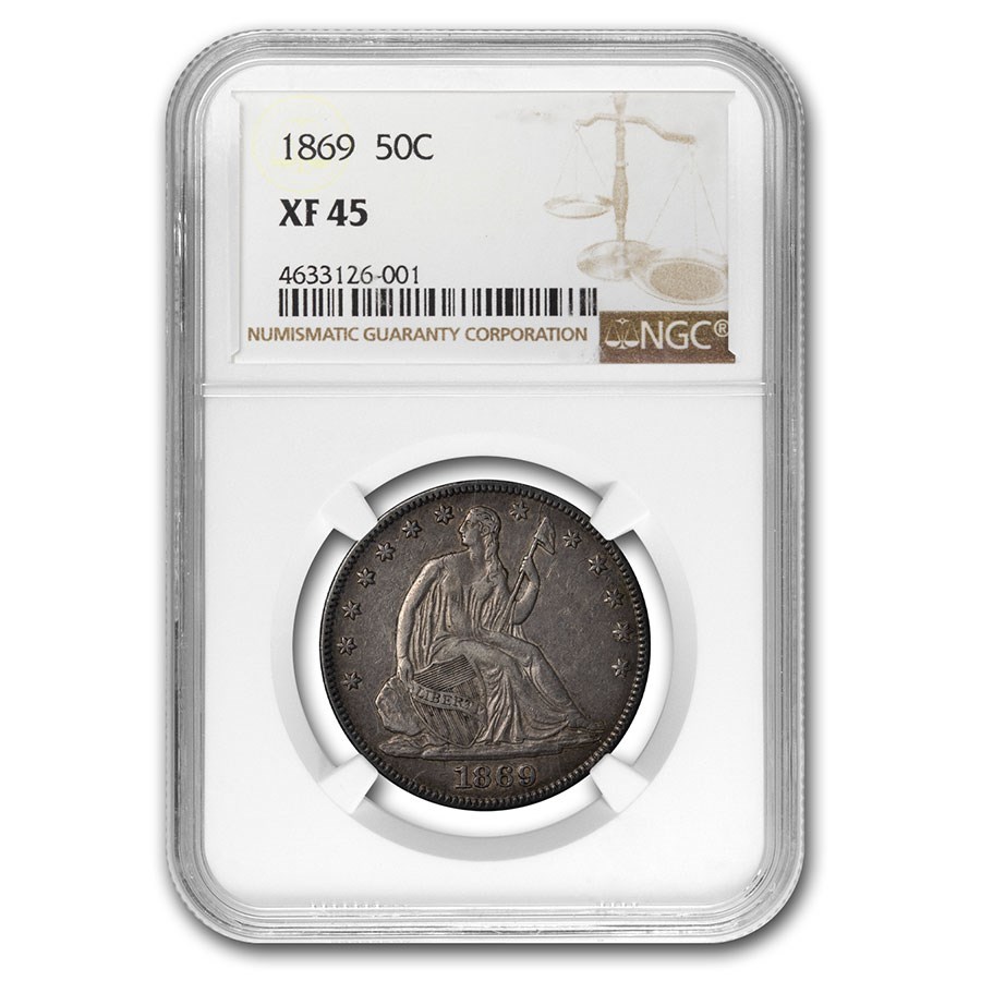 1869 Liberty Seated Half Dollar XF