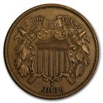 1869 Two Cent Piece XF