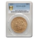 1870 $20 Liberty Gold Double Eagle AU-58 PCGS