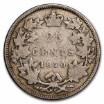 1870 Canada 25 Cents Victoria Good