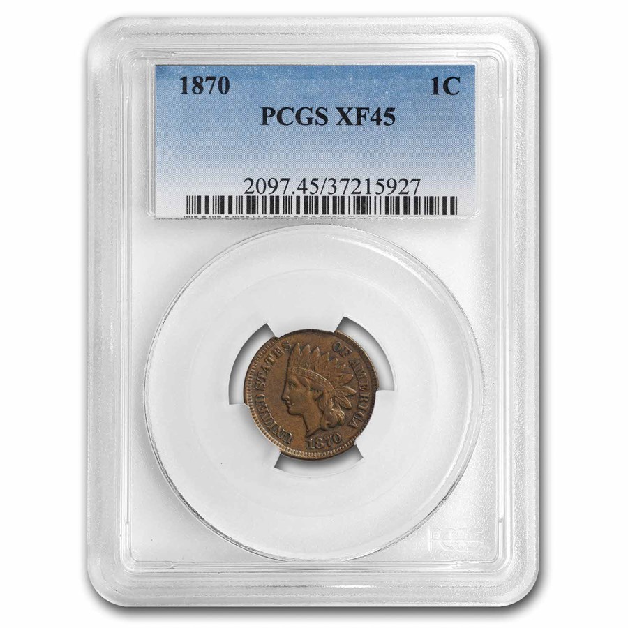 1870 Indian Head Cent XF-45 PCGS