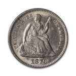 1870 Liberty Seated Half Dime BU