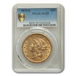 1870-S $20 Liberty Gold Double Eagle AU-55 PCGS