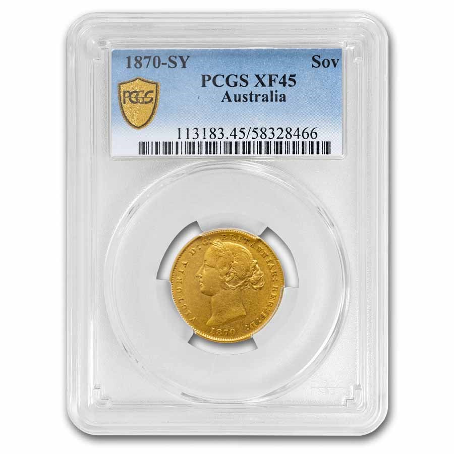1870-SY Australia Gold Sovereign Victoria XF-45 PCGS