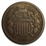 1870 Two Cent Piece Fine