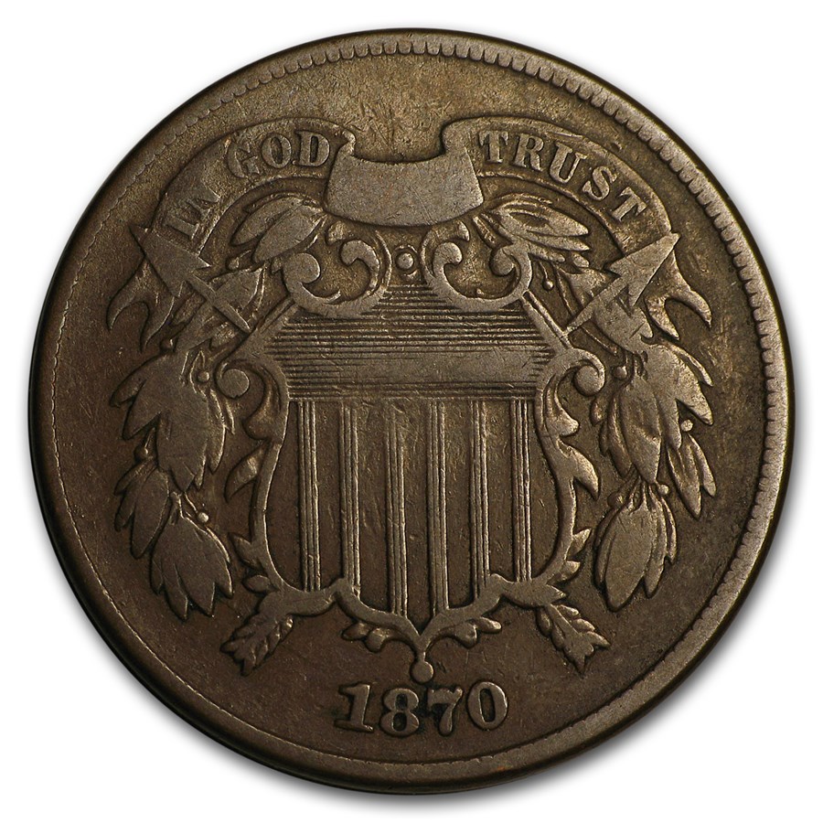 1870 Two Cent Piece Fine