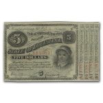 1870s State of Louisiana 'Baby Bond' $5.00 CU (CR#29)