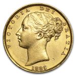 1871-1887-S Australia Gold Sovereign Victoria Shield AU