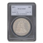 1871 Liberty Seated Dollar XF-45 PCGS
