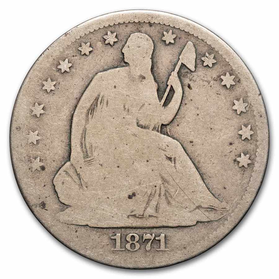 1871 Liberty Seated Half Dollar Good