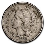 1872 3 Cent Nickel XF