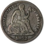 1872 Liberty Seated Dime Fine