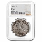 1872 Liberty Seated Dollar XF-45 NGC
