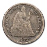 1872 Liberty Seated Half Dime Good
