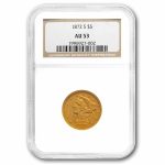1872-S $5 Liberty Gold Half Eagle AU-53 NGC