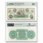 1872 South Carolina $20 Revenue Bond Scrip CU-66 EPQ PMG (CR-7)