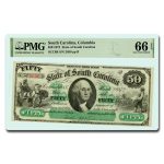 1872 South Carolina $50 Revenue Bond Scrip CU-66 EPQ PMG (CR-8)