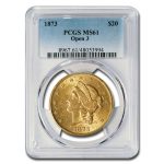 1873 $20 Liberty Gold Double Eagle Open 3 MS-61 PCGS