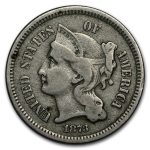 1873 3 Cent Nickel Closed 3 VF