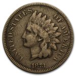 1873 Indian Head Cent Open 3 VG