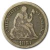 1873 Liberty Seated Dime No Arrows Open 3 Fine