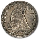1873 Liberty Seated Quarter w/arrows VF