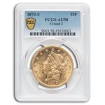 1873-S $20 Liberty Gold Double Eagle Closed 3 AU-58 PCGS