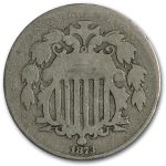 1873 Shield Nickel Open 3 VG