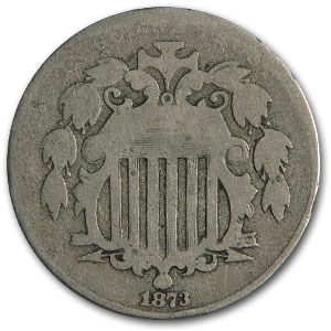 1873 Shield Nickel Open 3 VG