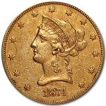 1874 $10 Liberty Gold Eagle XF