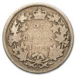 1874-H Canada 25 Cents Good