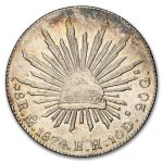 1874-Mo BH Mexico Silver 8 Reales AU
