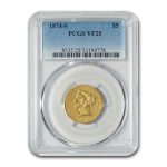 1874-S $5 Liberty Gold Half Eagle VF-25 PCGS