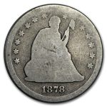 1875-1878-CC Carson City Liberty Seated Quarter Avg Circ