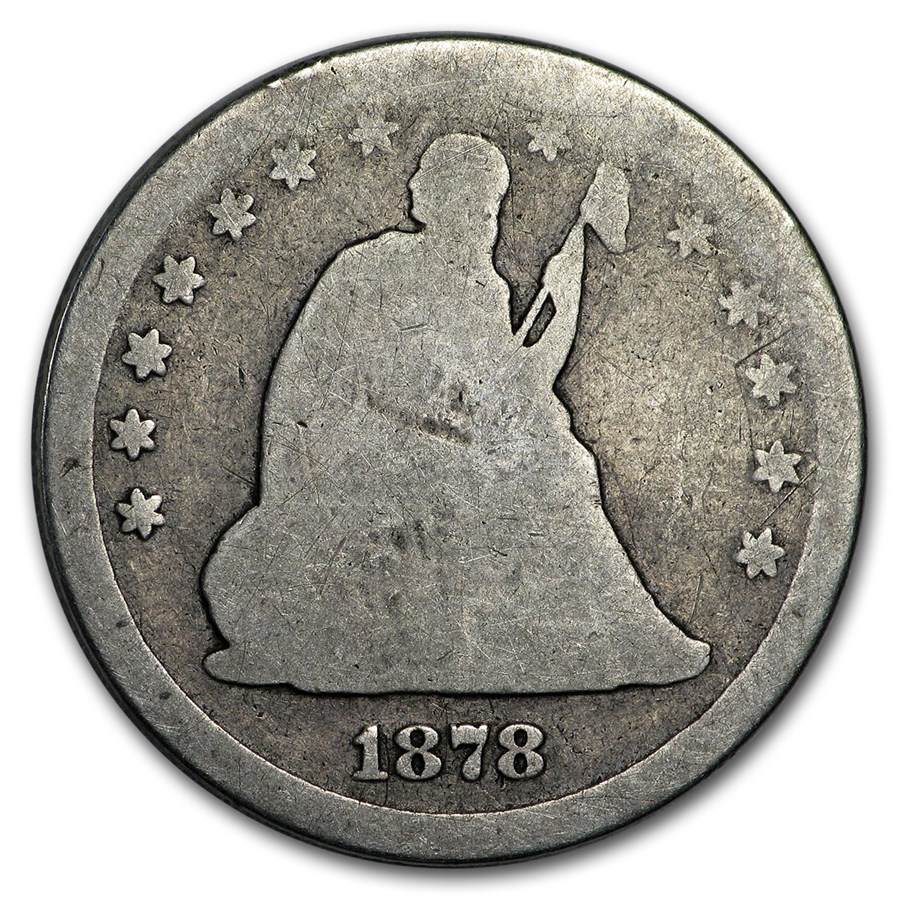 1875-1878-CC Carson City Liberty Seated Quarter Avg Circ