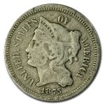 1875 3 Cent Nickel VG