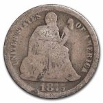 1875-CC Liberty Seated Dime Below Bow Good