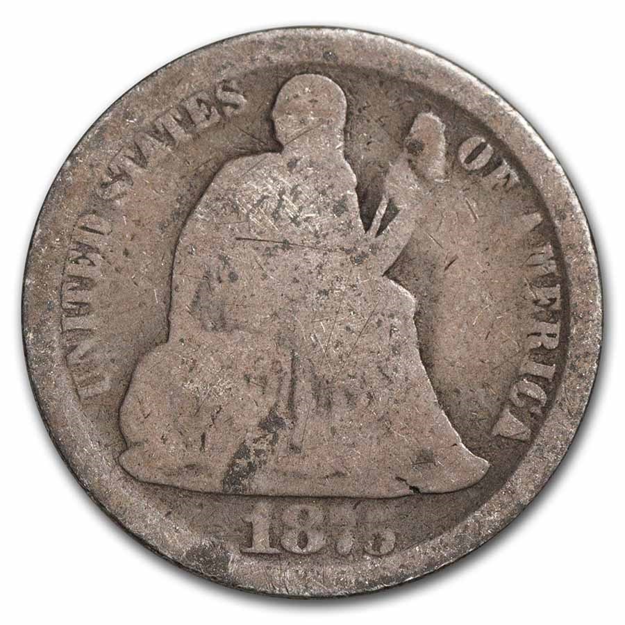 1875-CC Liberty Seated Dime Below Bow Good