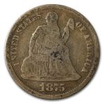 1875 Liberty Seated Dime VG