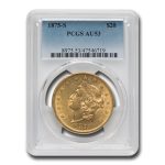 1875-S $20 Liberty Gold Double Eagle AU-53 PCGS