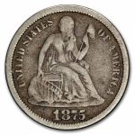 1875-S Liberty Seated Dime S Below Bow Fine