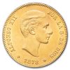 1876-1880 Spain Gold 25 Pesetas Alfonso XII BU