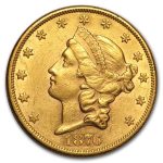 1876 $20 Liberty Gold Double Eagle AU